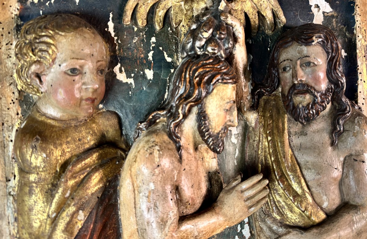 Baptism Of Christ On A Wooden Panel – Early 17th Century  -photo-5