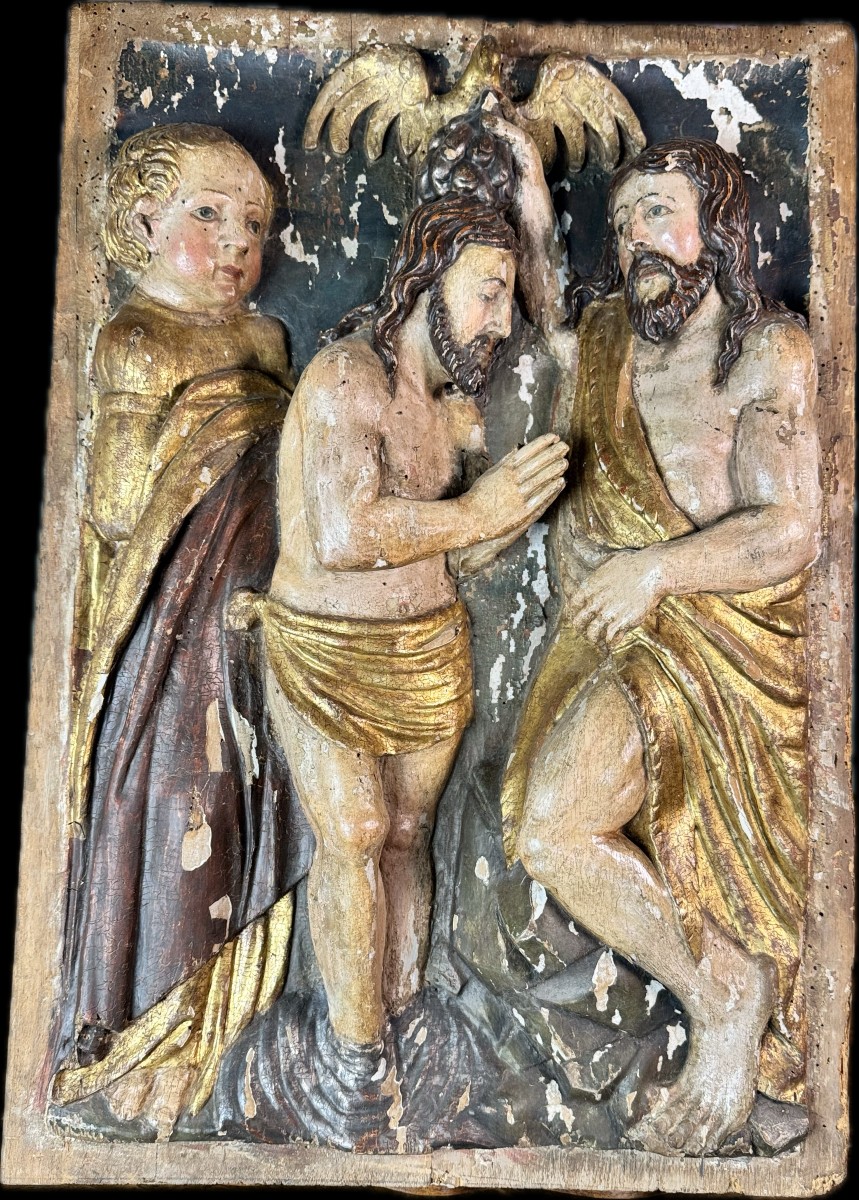 Baptism Of Christ On A Wooden Panel – Early 17th Century  