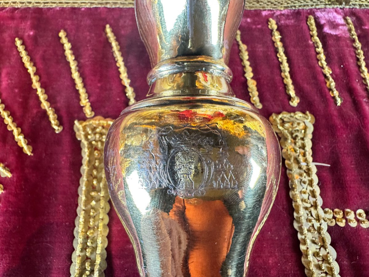 Large Pair Of Armorial Cruets - 18th Century-photo-3