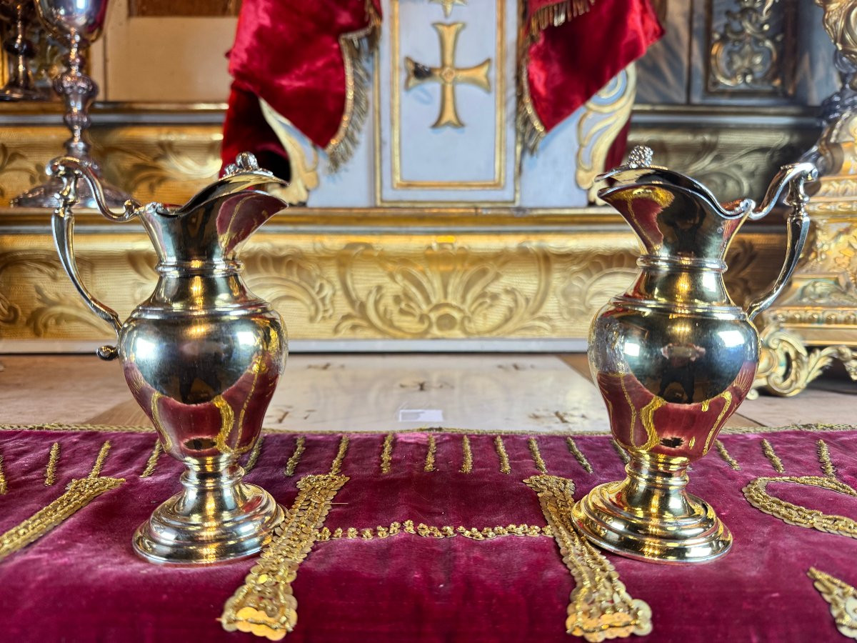 Large Pair Of Armorial Cruets - 18th Century-photo-4