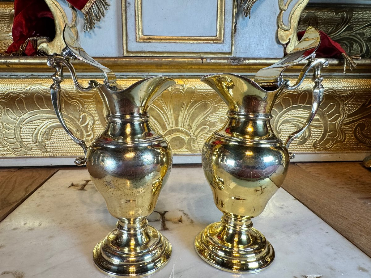 Large Pair Of Armorial Cruets - 18th Century-photo-5