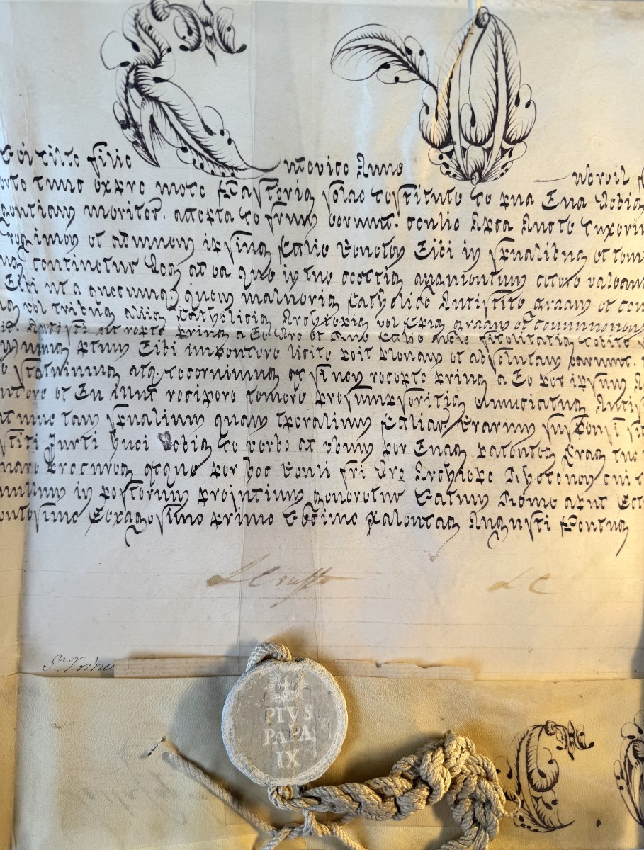 Bull Of Pius IX (1792-1878) With His Seal - 19th Century