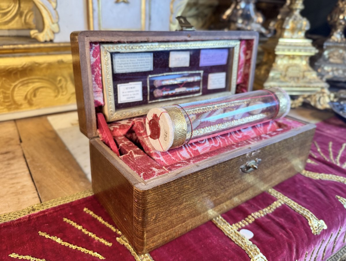 Boite Reliquaire Aux Trois Ampoules - Début XXe -photo-3