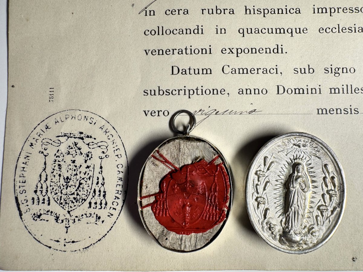 Relic Ex-ossibus Of Saint Clare And Its Authentic - 1911-photo-3