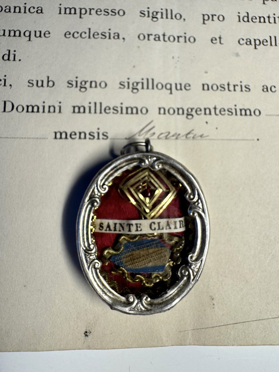Relic Ex-ossibus Of Saint Clare And Its Authentic - 1911-photo-4