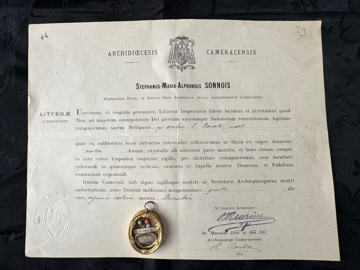 Saint Donat Reliquary With Authentic 1905