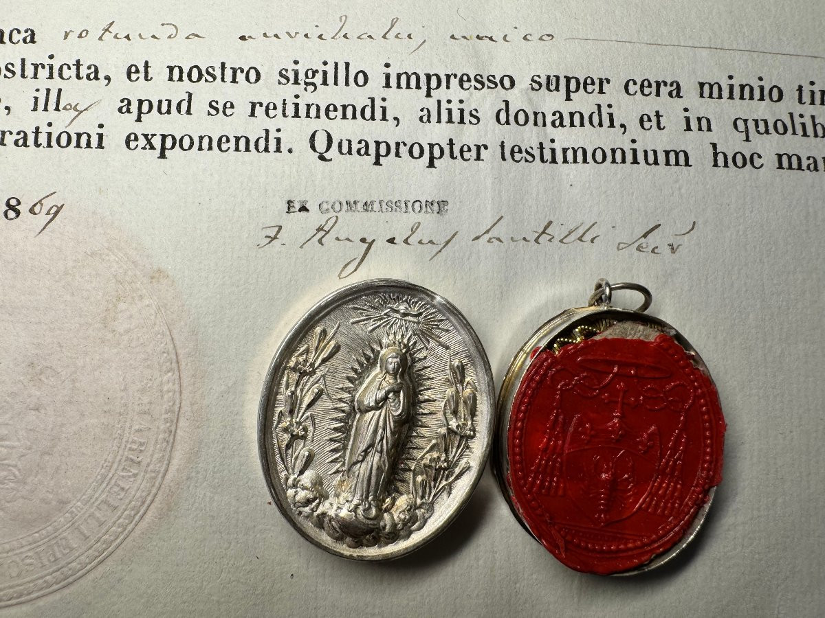 Relic Of Saint Ambrose And Its Authentic - 19th Century-photo-4
