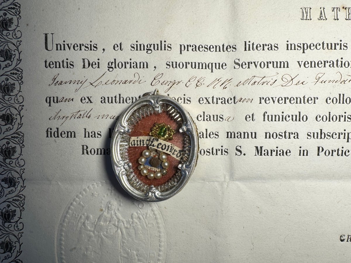 Relique de Saint Leonardi et son authentique - 1868 -photo-3