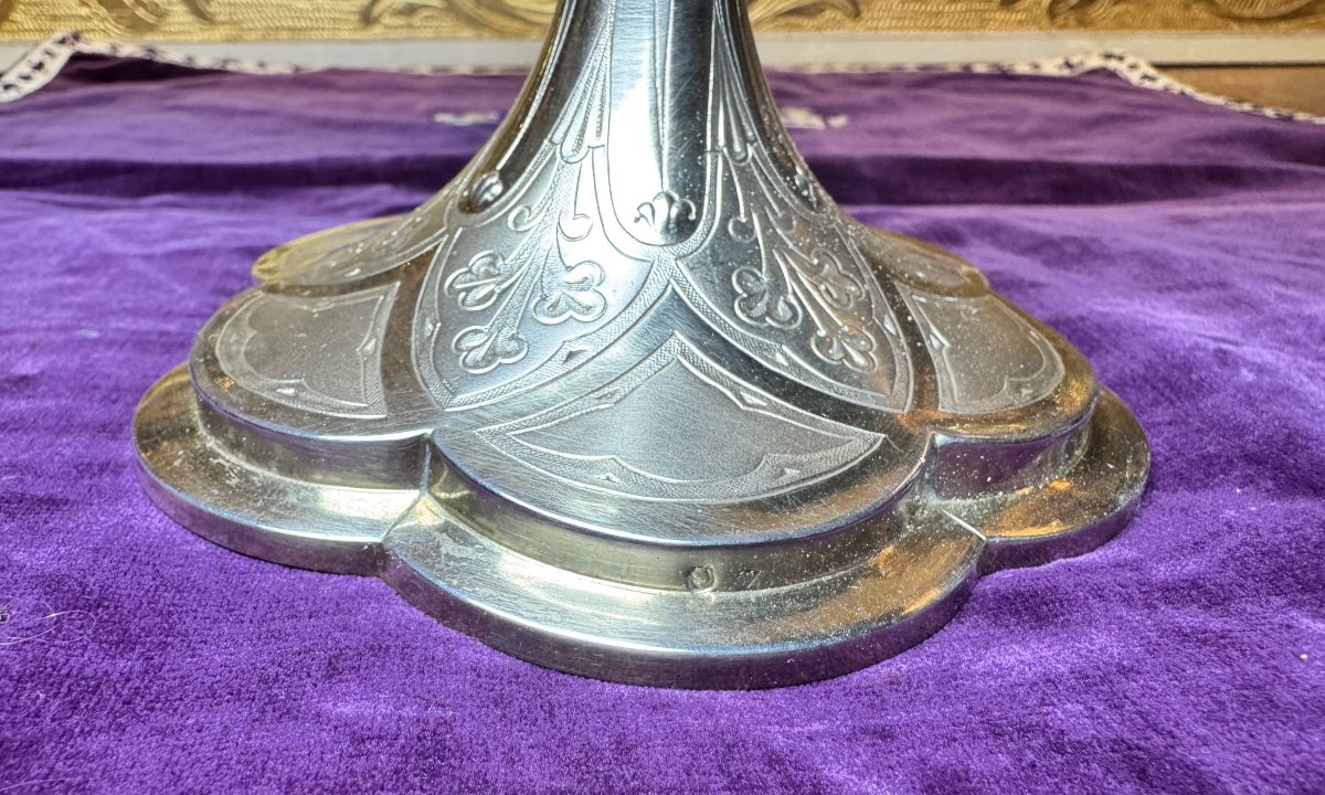 Silver Chalice And Paten - Circa 1900-photo-4