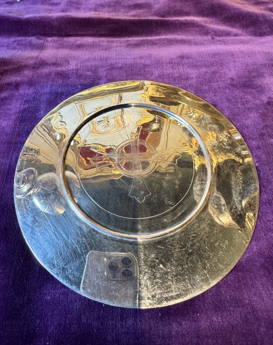 Silver Chalice And Paten - Circa 1900-photo-1