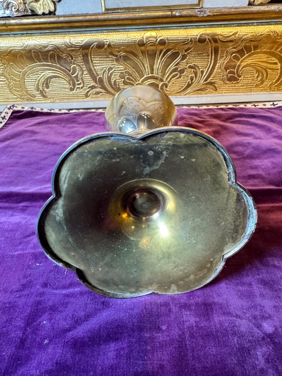 Silver Chalice And Paten - Circa 1900-photo-5