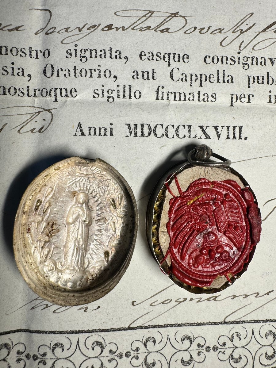 Relic Of Saint Augustine And Its Authentic - 19th Century-photo-4