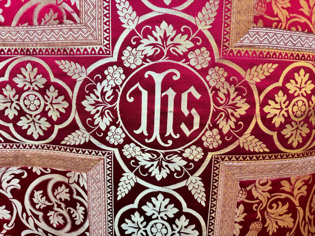 Red And Gold Chasuble And Stole - 20th Century-photo-1