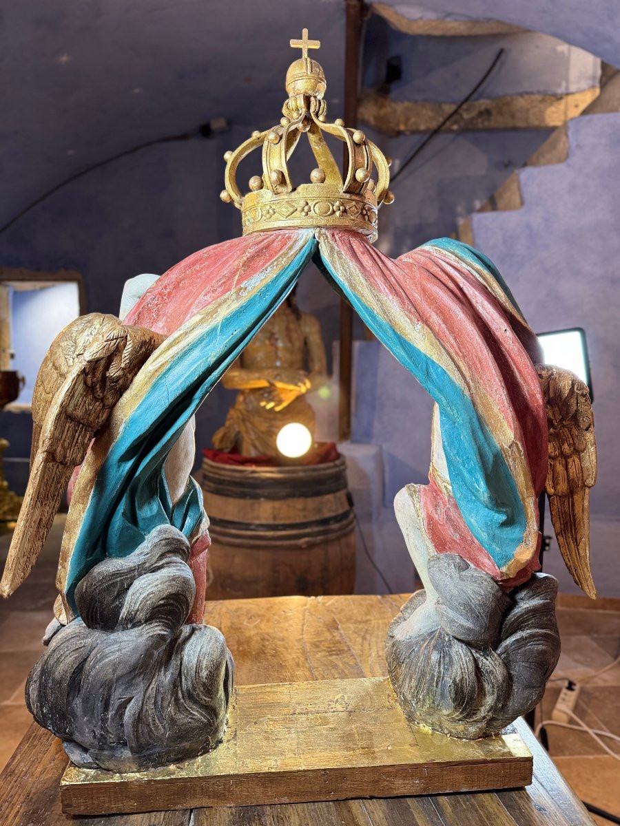 Galerie D'autel - Ciborium et ses deux Anges – XVIIIe-photo-4