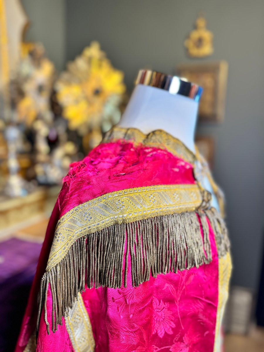 Red Liturgical Cape - 19th Century-photo-3