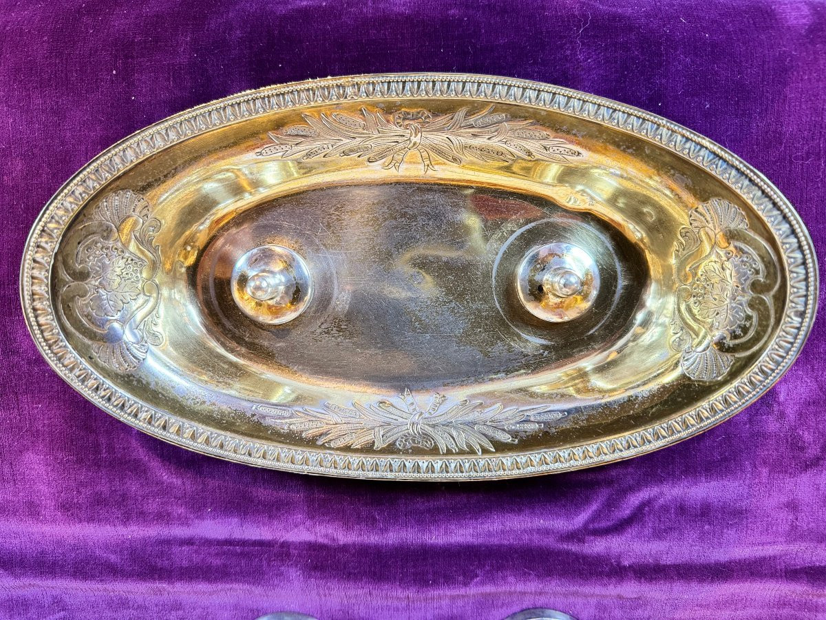 Church Cruets And Washbasin - Solid Silver - 19th Century-photo-4