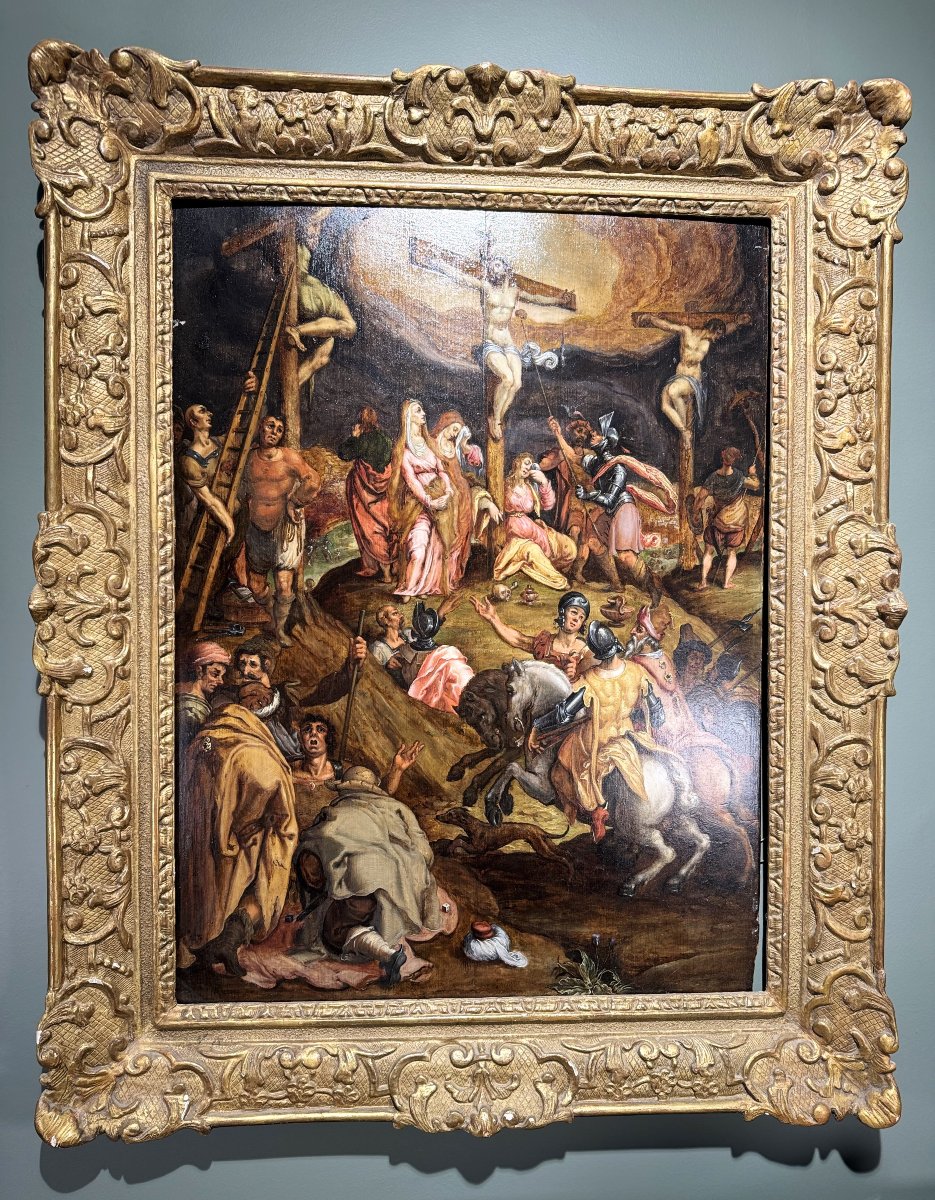 Crucifixion - Dutch School - Circa 1600-photo-2