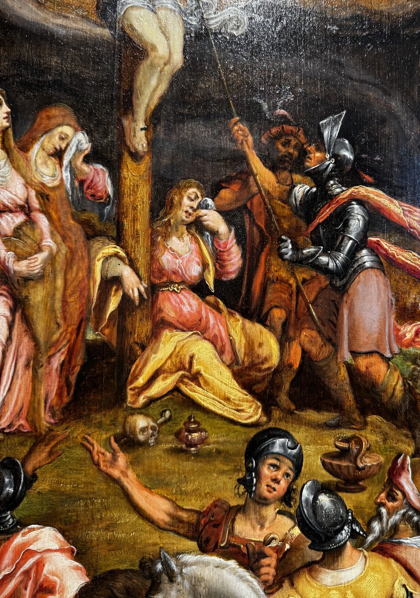 Crucifixion - Dutch School - Circa 1600-photo-4