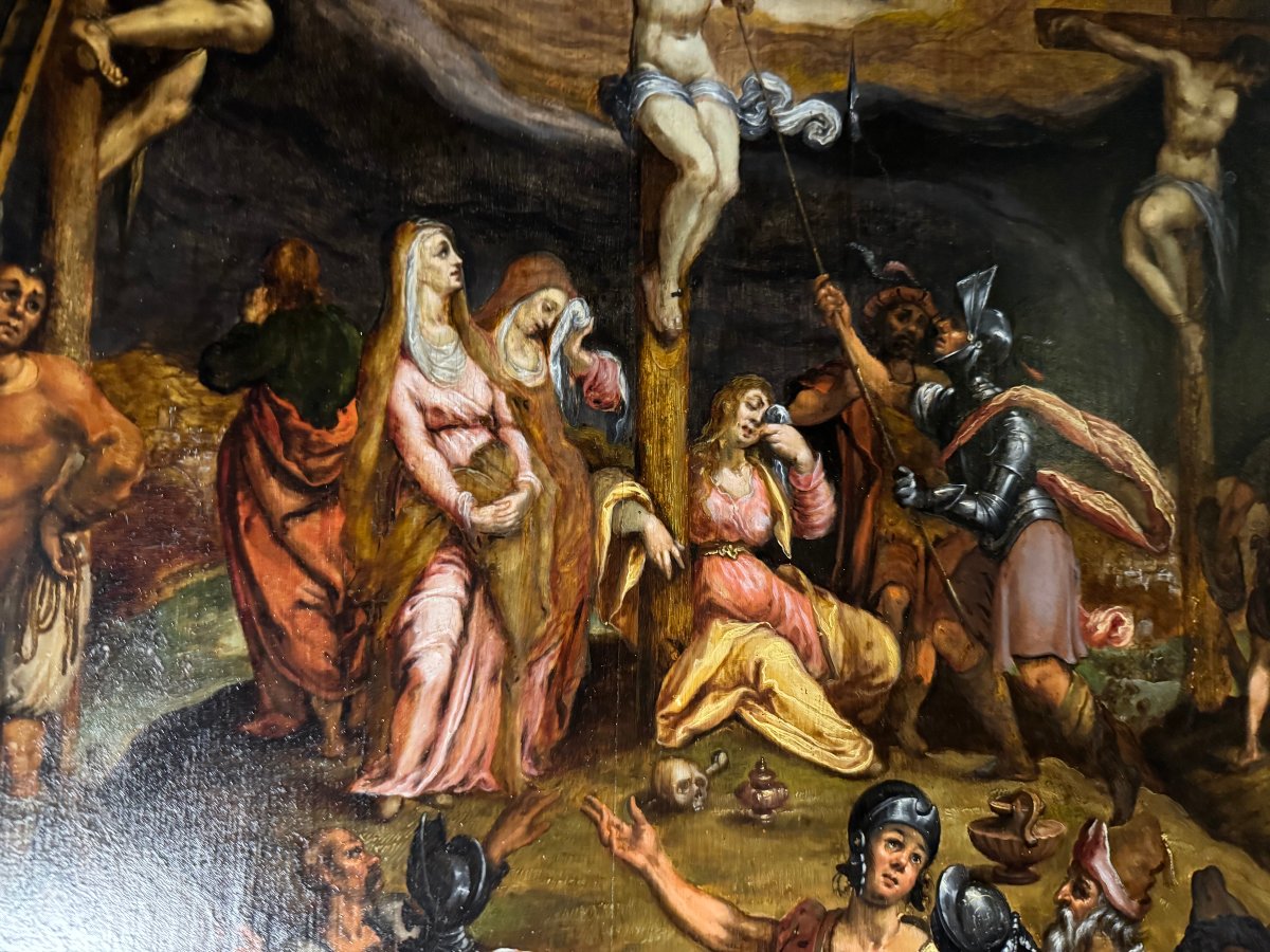 Crucifixion - Dutch School - Circa 1600-photo-2