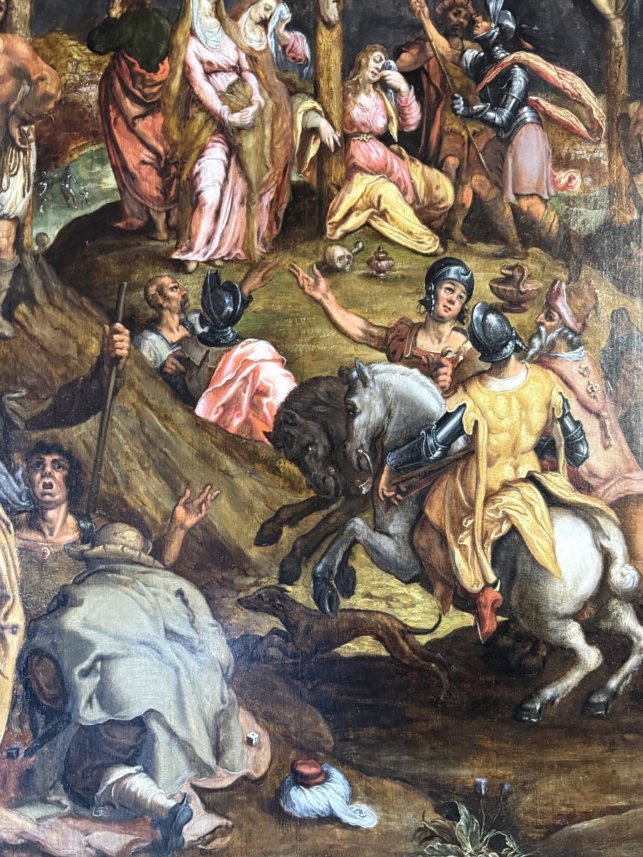 Crucifixion - Dutch School - Circa 1600-photo-4