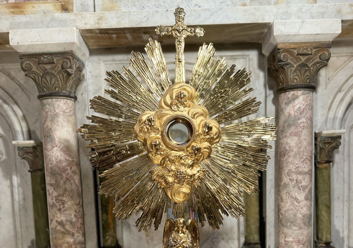 Spectacular Vermeil Monstrance - Circa 1840-photo-3
