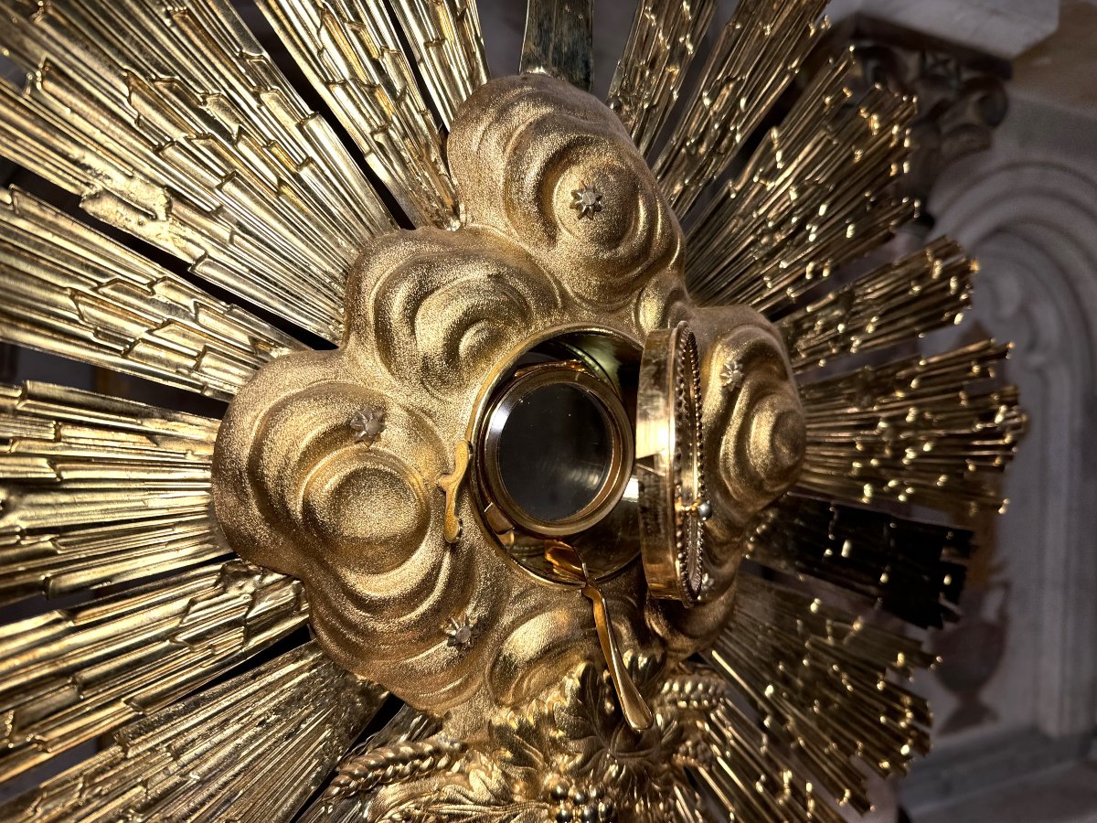 Spectacular Vermeil Monstrance - Circa 1840-photo-1