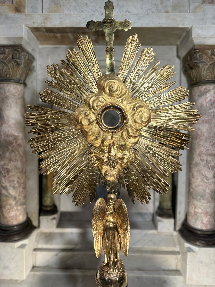 Spectacular Vermeil Monstrance - Circa 1840-photo-3