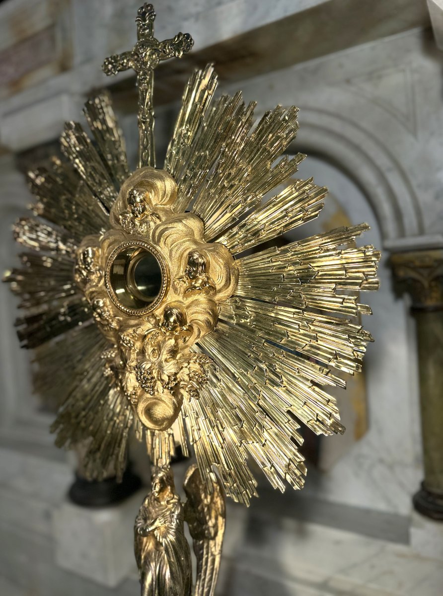 Spectacular Vermeil Monstrance - Circa 1840-photo-4