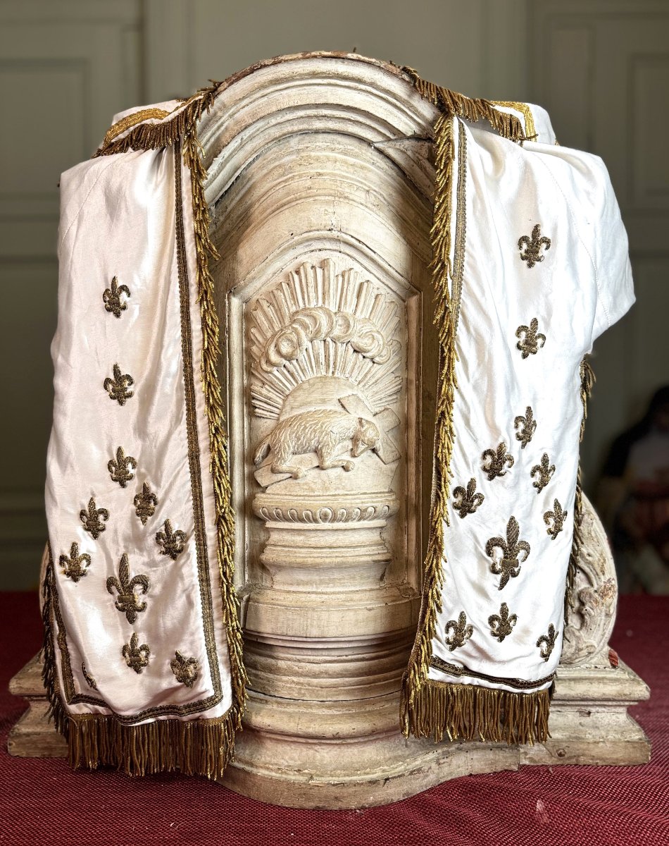 Curved Wooden Tabernacle And Veil - 18th Century-photo-2