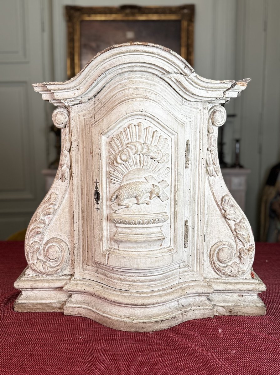 Curved Wooden Tabernacle And Veil - 18th Century-photo-3