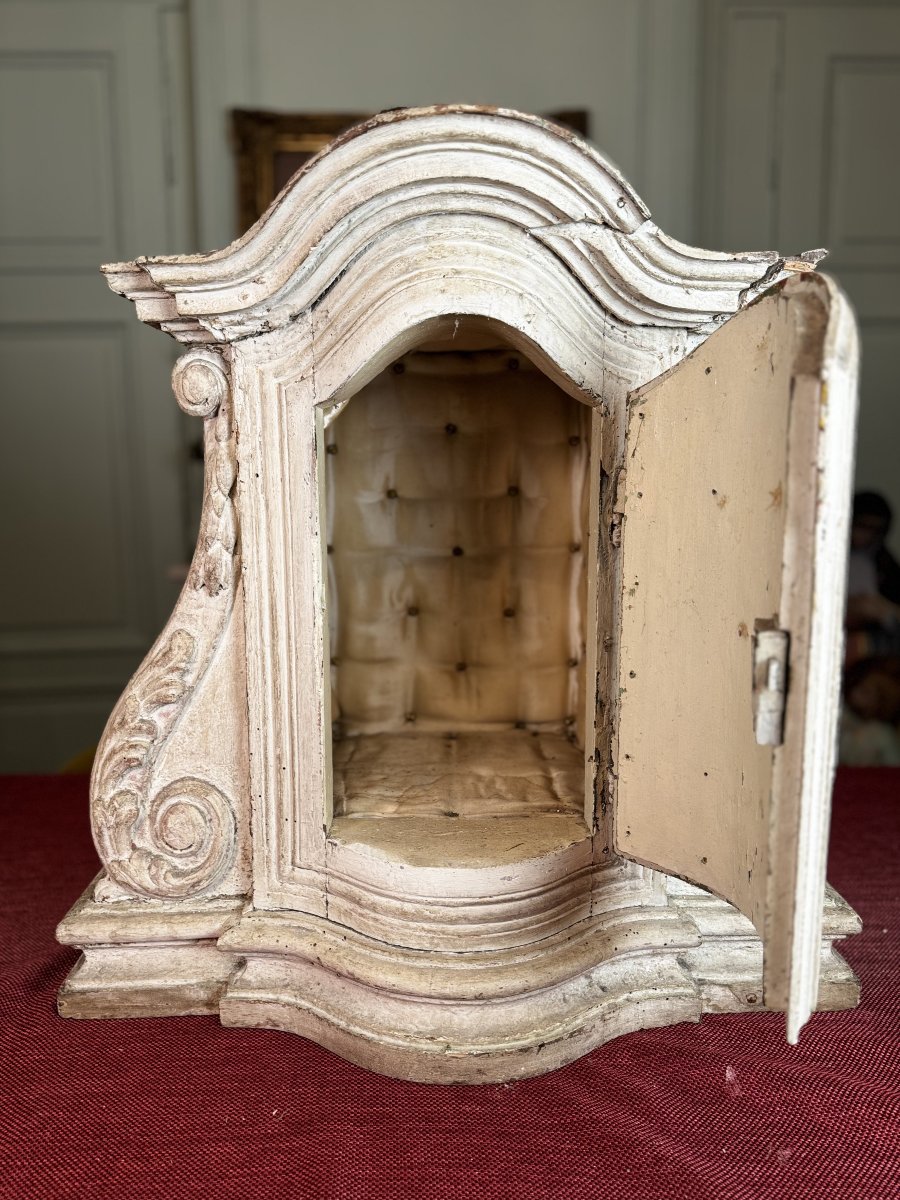 Curved Wooden Tabernacle And Veil - 18th Century-photo-4