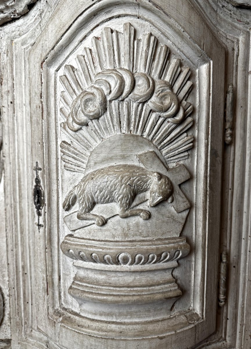 Curved Wooden Tabernacle And Veil - 18th Century-photo-1