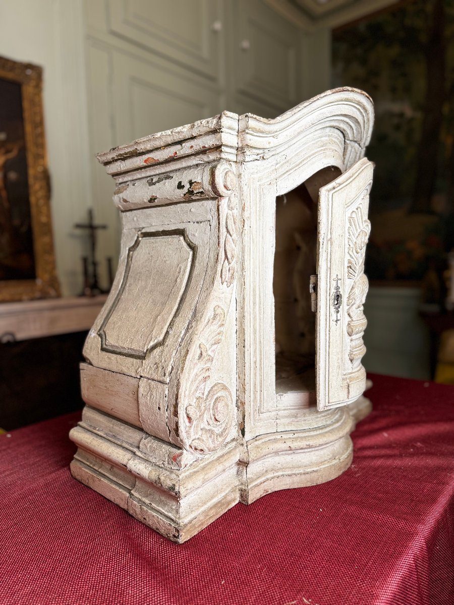 Curved Wooden Tabernacle And Veil - 18th Century-photo-2