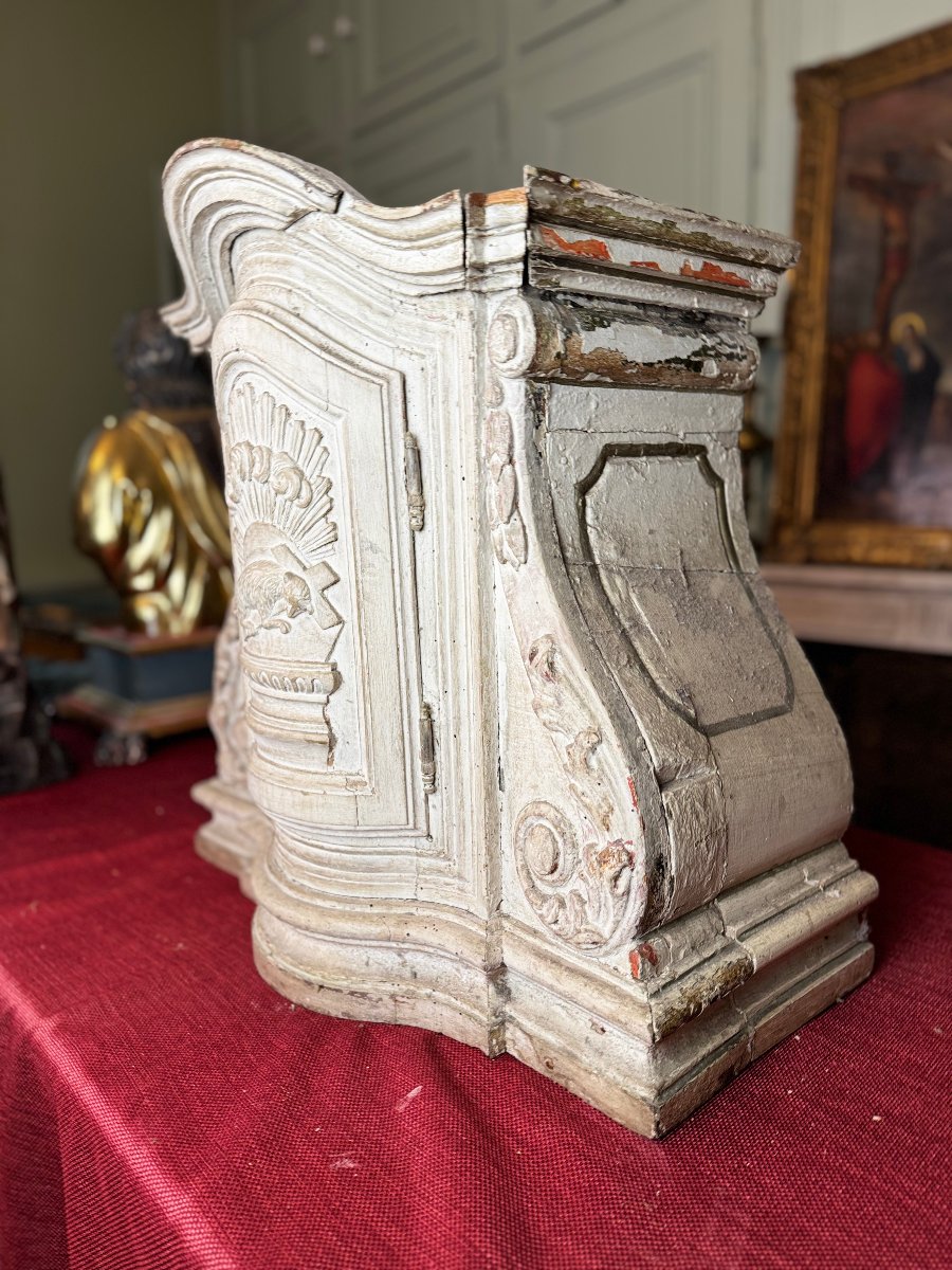 Curved Wooden Tabernacle And Veil - 18th Century-photo-3