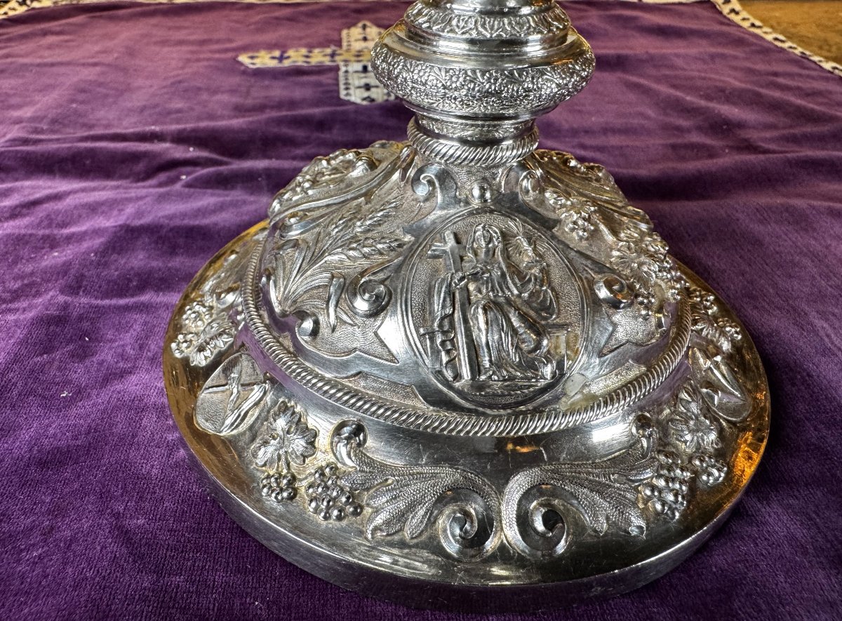 Ciboire argent  - Favier - XIXe -photo-3