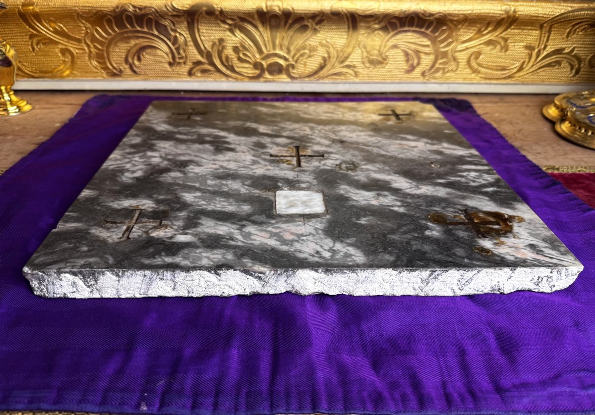 Marble Altar Stone - 19th Century -photo-3