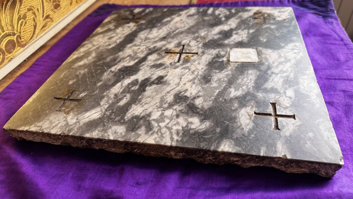 Marble Altar Stone - 19th Century -photo-1