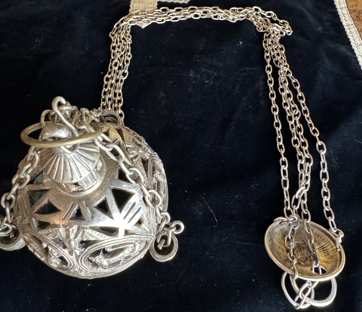 Silver-plated Bronze Censer - 19th Century-photo-1