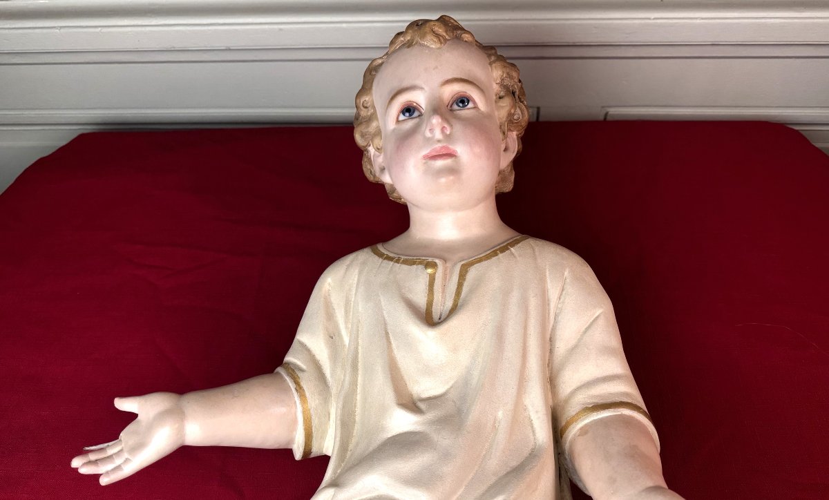 The Infant Jesus In The Nativity Scene - 19th Century-photo-3