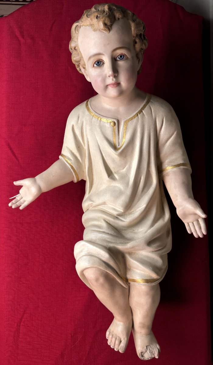 The Infant Jesus In The Nativity Scene - 19th Century-photo-1