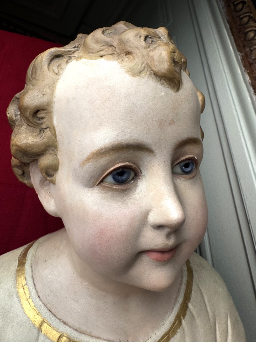 The Infant Jesus In The Nativity Scene - 19th Century-photo-2