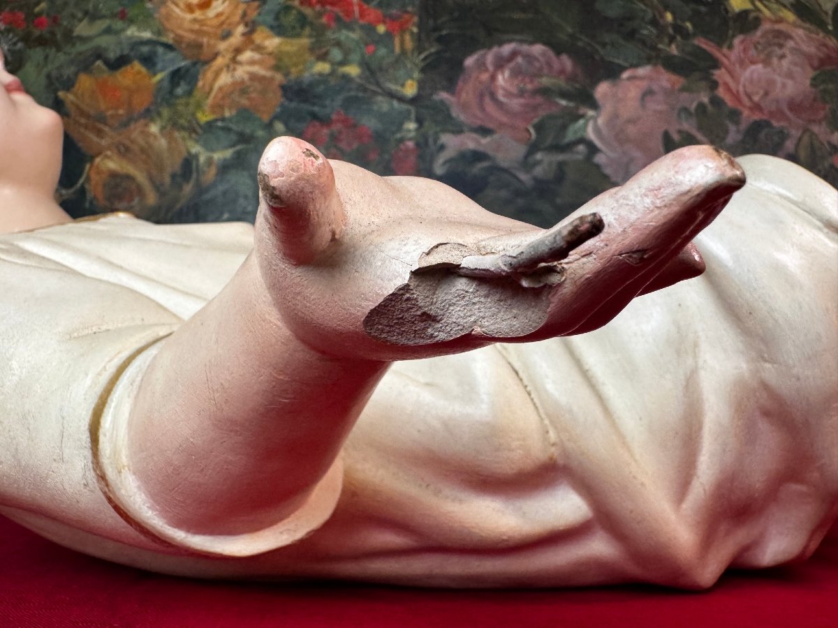 The Infant Jesus In The Nativity Scene - 19th Century-photo-4