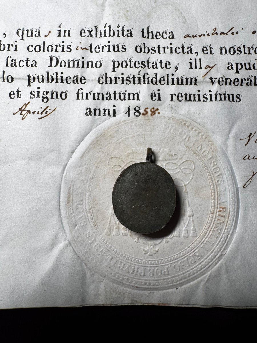 Relic Of Saint Vincent De Paul And Its Certificate Of Authenticity From 1858-photo-1