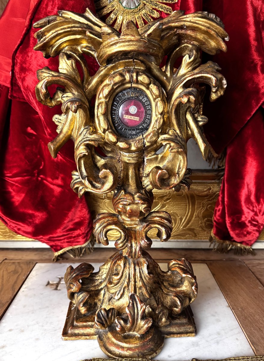 Italian Reliquary Containing A Relic Of Blessed Jean Martin Moyë  - 18th Century