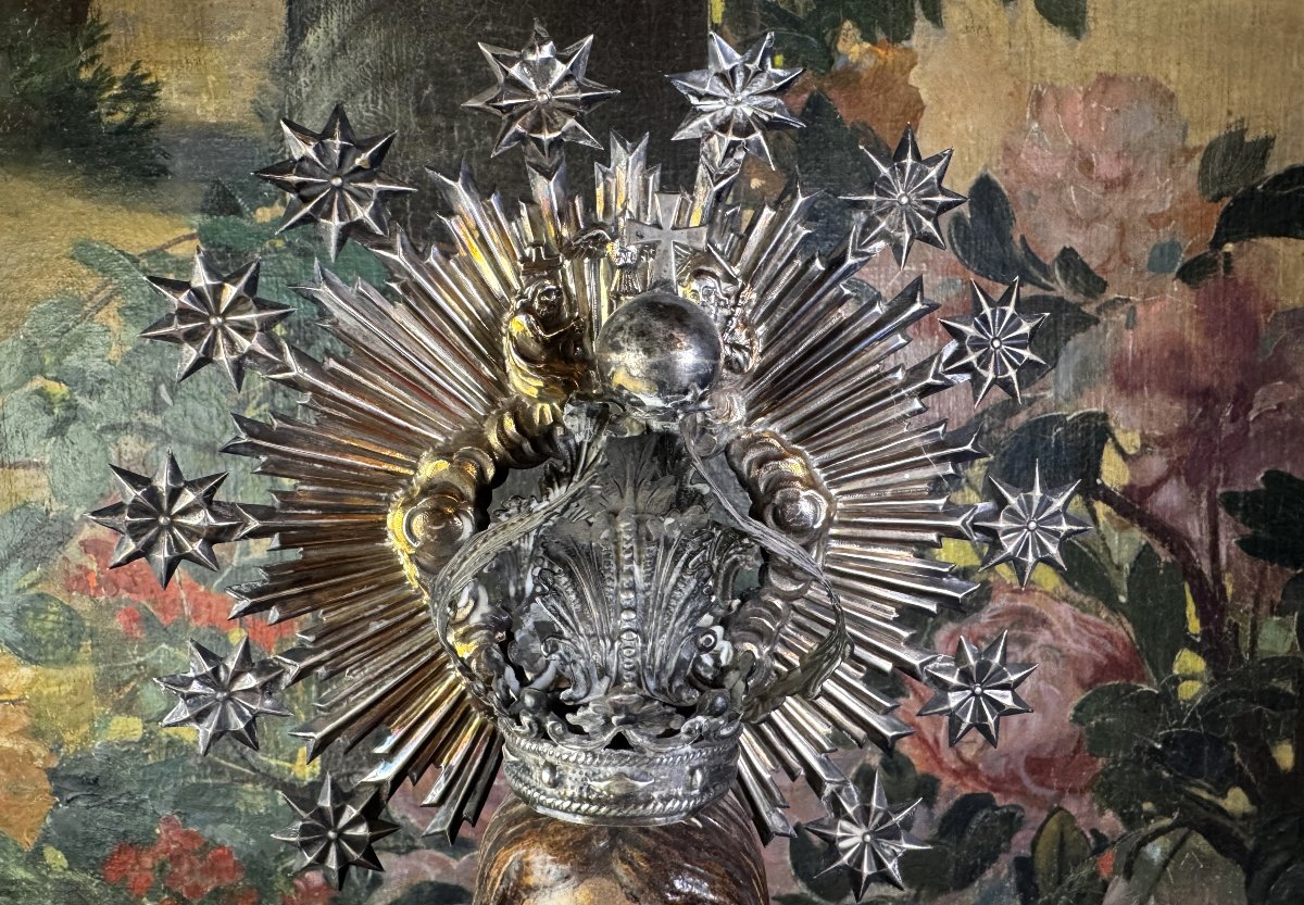 Vierge En Oraison Et Sa Couronne d'Argent - XVIIIe