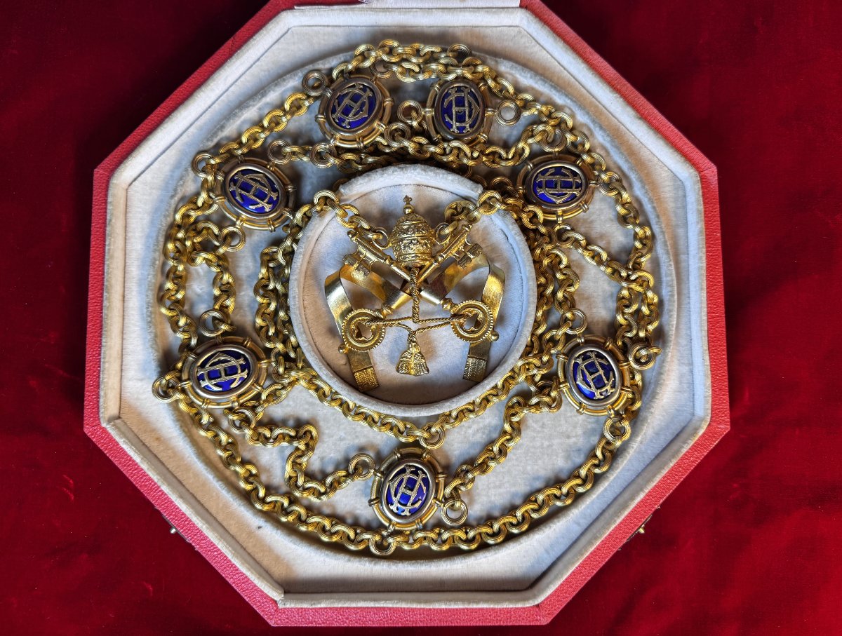 Secret Chamberlain's Collar Bearing The Coat Of Arms Of Pius XI—20th Century-photo-2