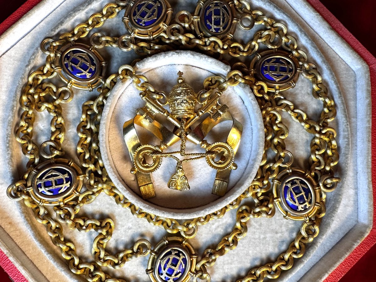 Secret Chamberlain's Collar Bearing The Coat Of Arms Of Pius XI—20th Century-photo-3