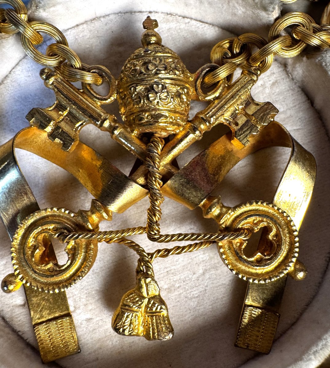 Secret Chamberlain's Collar Bearing The Coat Of Arms Of Pius XI—20th Century-photo-4
