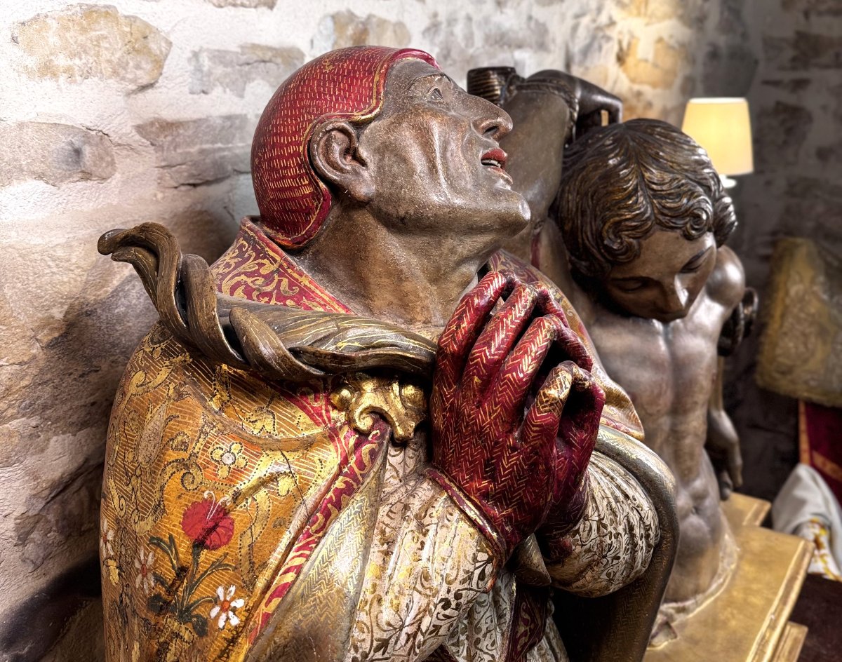 Double Reliquary Bust Of Saints Fabian And Sebastian - Italy - 17th Century -photo-4