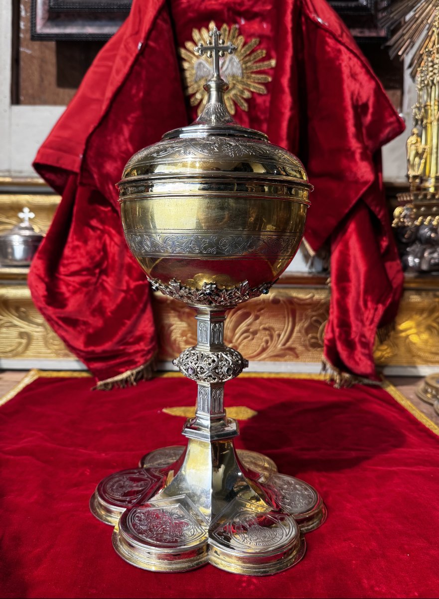 Solid Silver Ciborium - Early 20th Century -photo-2